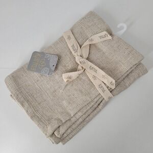 Karma Solid Dinner Napkins Linen Blend Set of 2 Beige Tan 18x18 inches